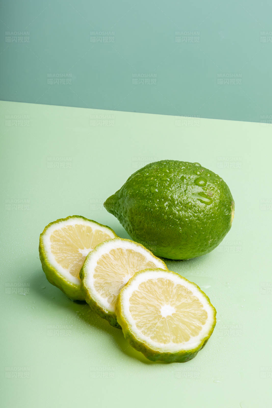 青柠切片与整果图片