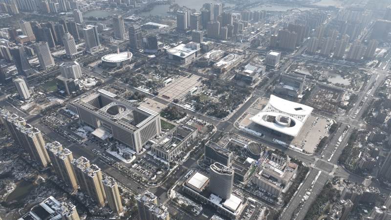 城市建筑群鸟瞰图图片