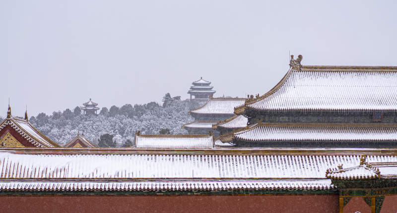 雪中的故宫图片
