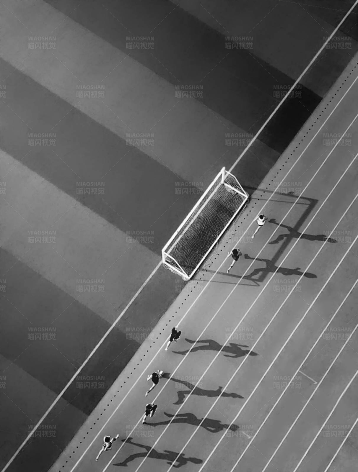 足球场上的光影图片