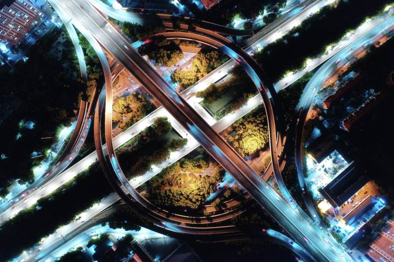 夜景立交桥图片