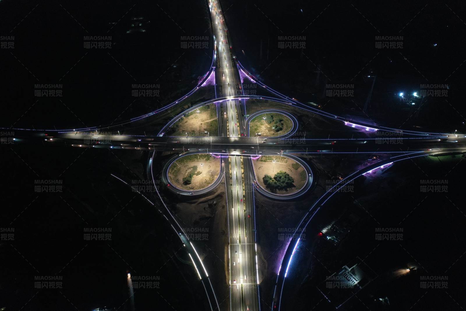 夜景立交桥图片