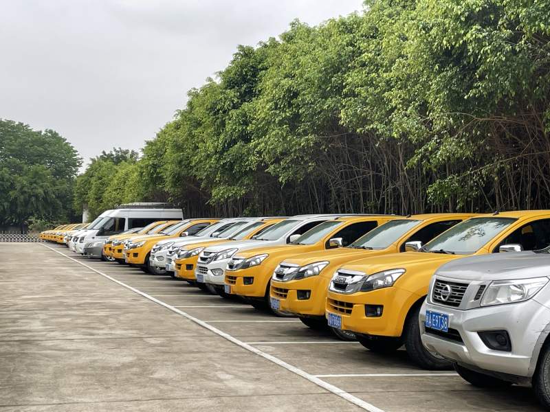 黄色出租车整齐排列图片