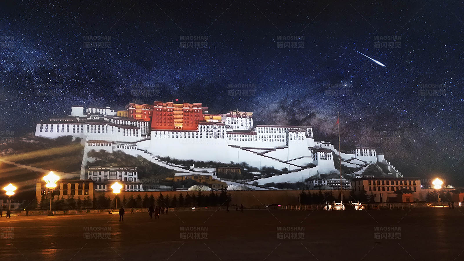 布达拉宫夜景图片