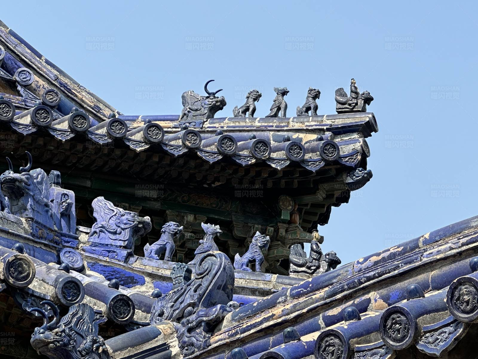 故宫屋檐上的瑞兽装饰图片