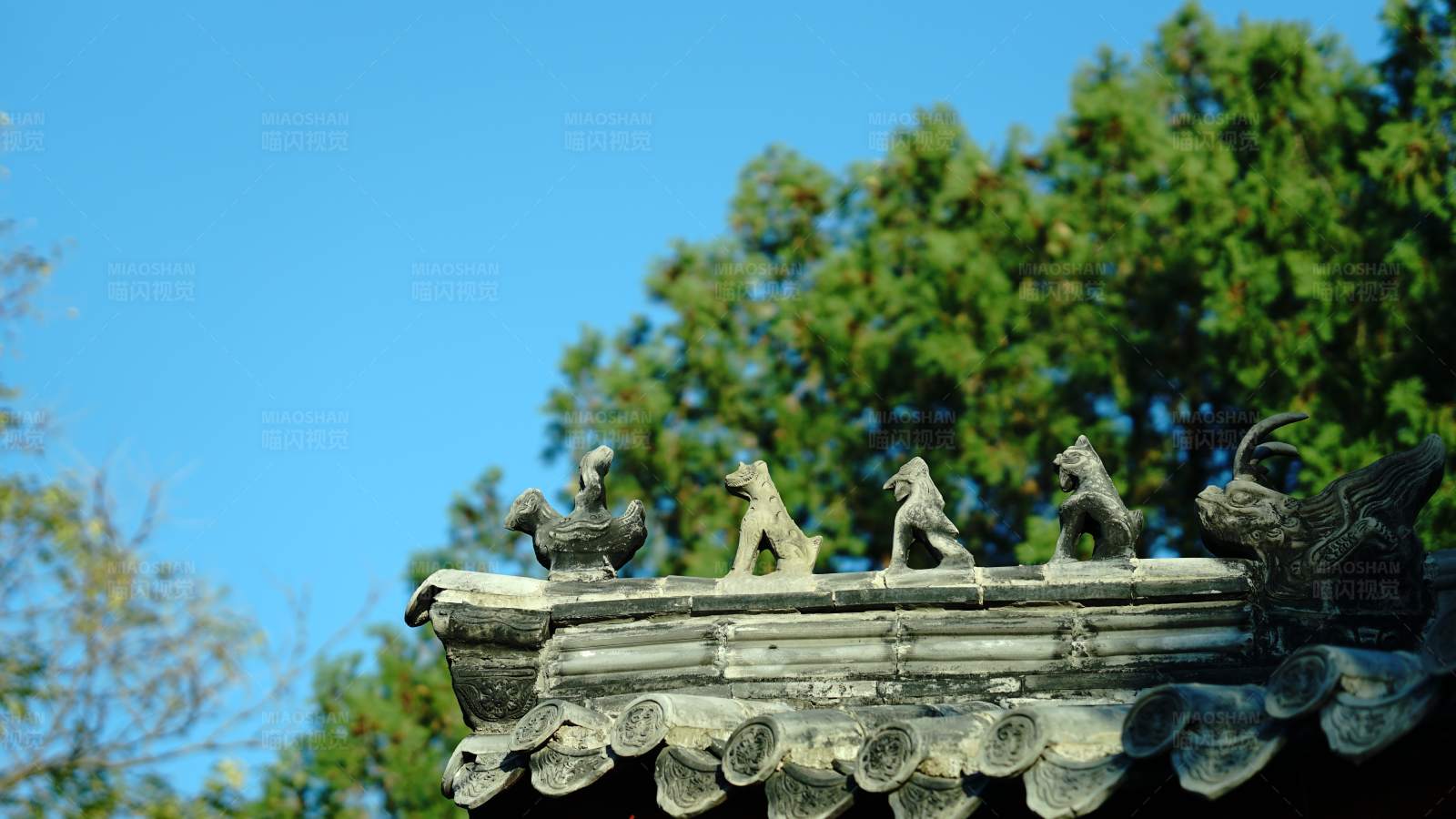 古建筑屋檐上的神兽图片