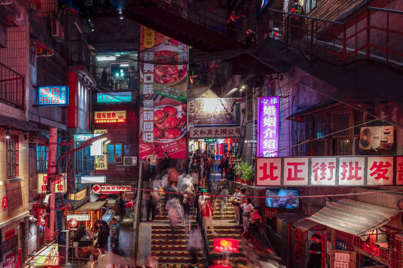 霓虹夜市-长沙文和友图片