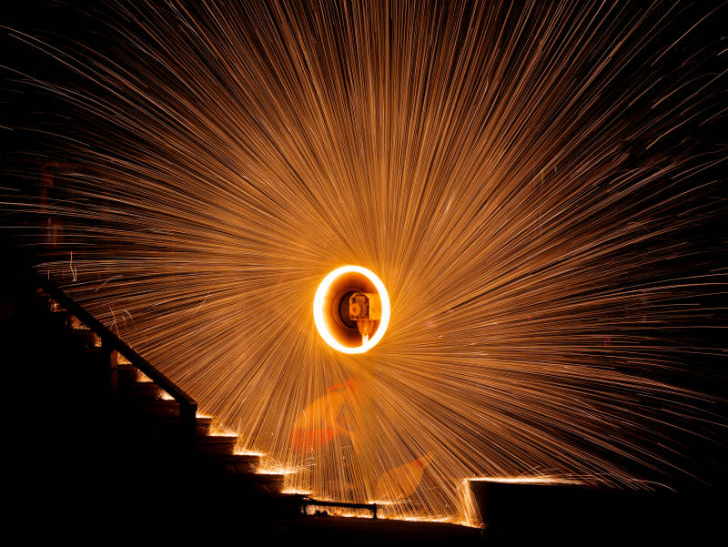 光绘艺术 旋转的火花图片