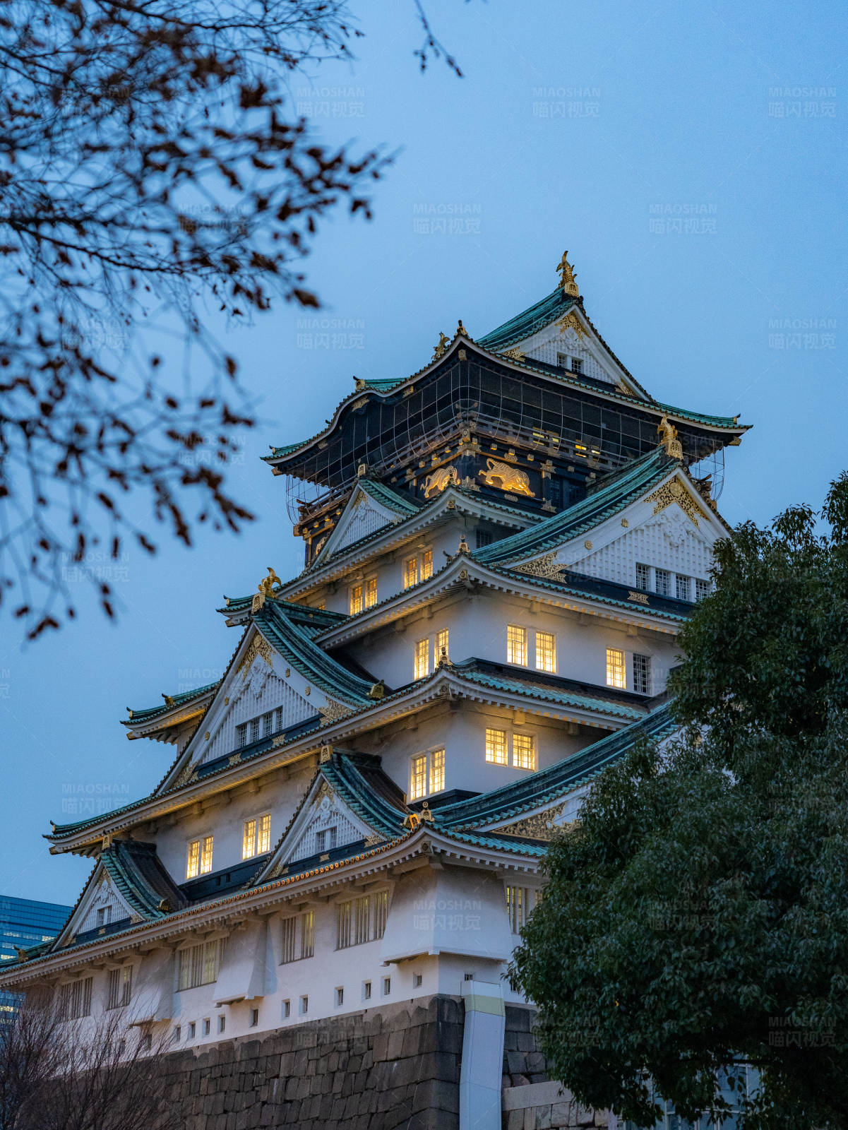 大阪城夜景图片