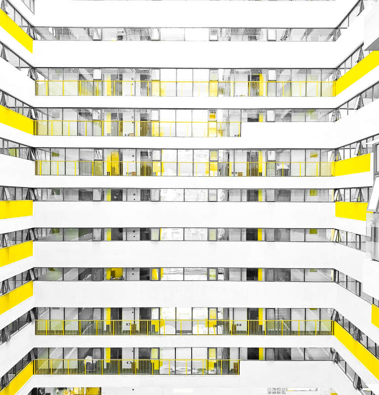 现代建筑的黄色点缀图片