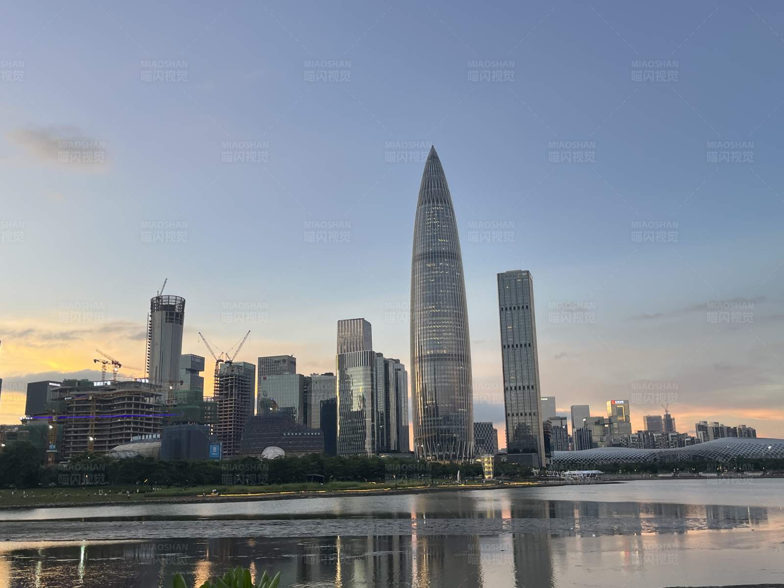 深圳湾畔的天际线图片