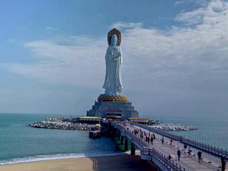 海上观音雕像图片