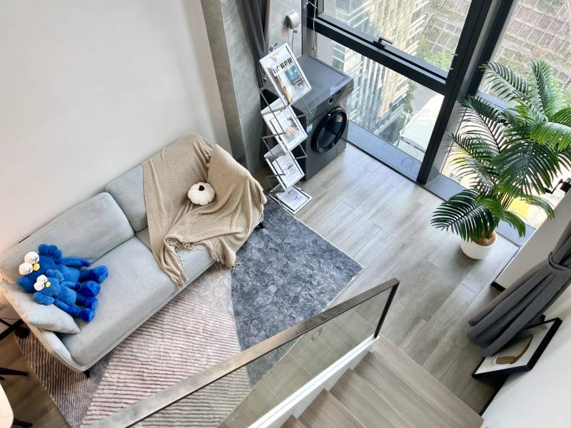 现代简约客厅俯视图图片