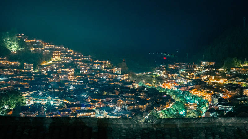 夜幕下的山城灯火辉煌 贵州图片