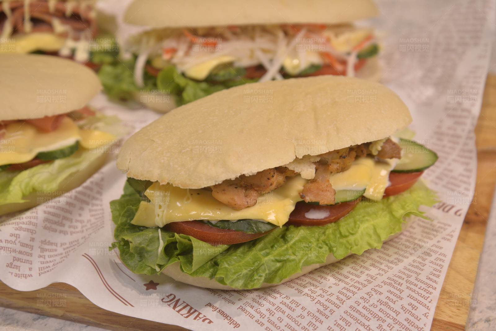 美味汉堡新鲜呈现图片