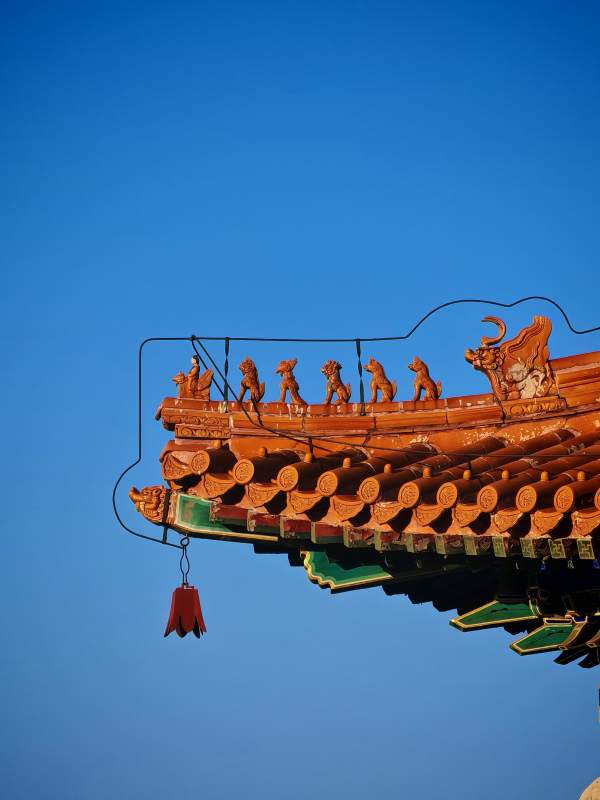 故宫屋檐上的瑞兽装饰图片