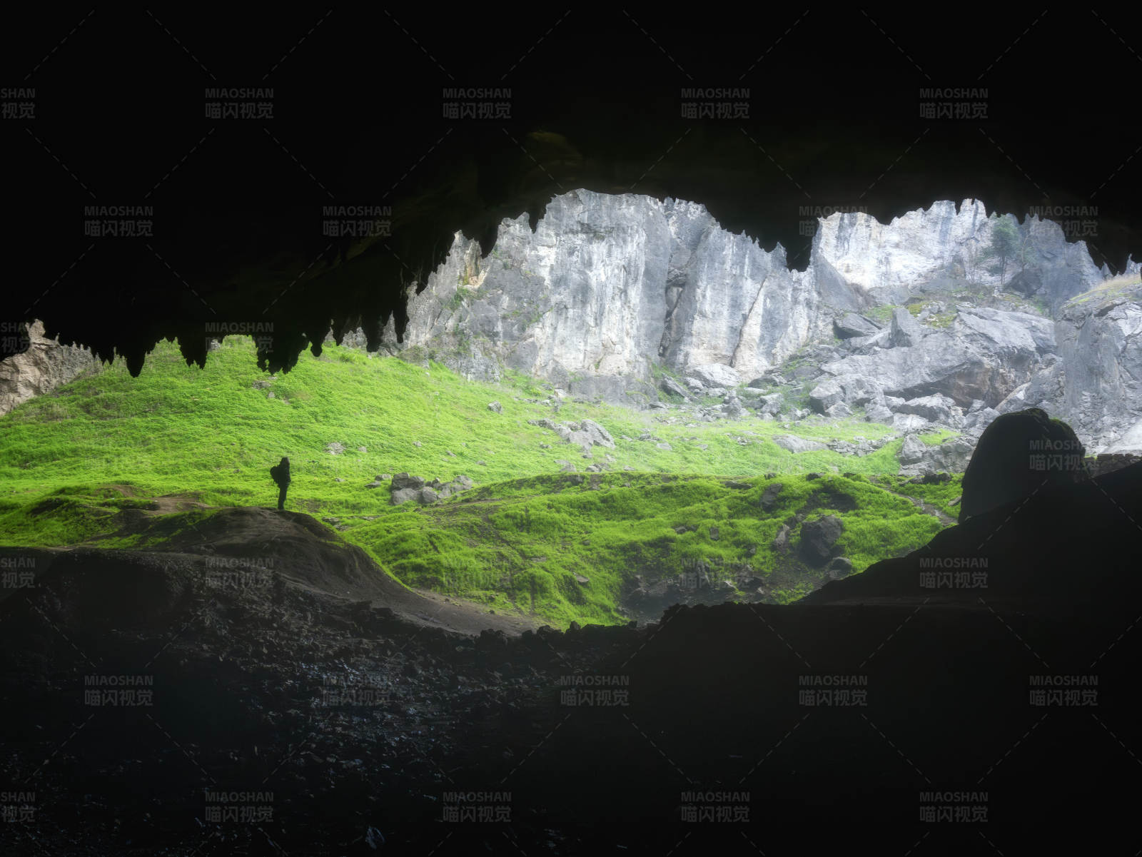 洞穴深处的绿色世界图片