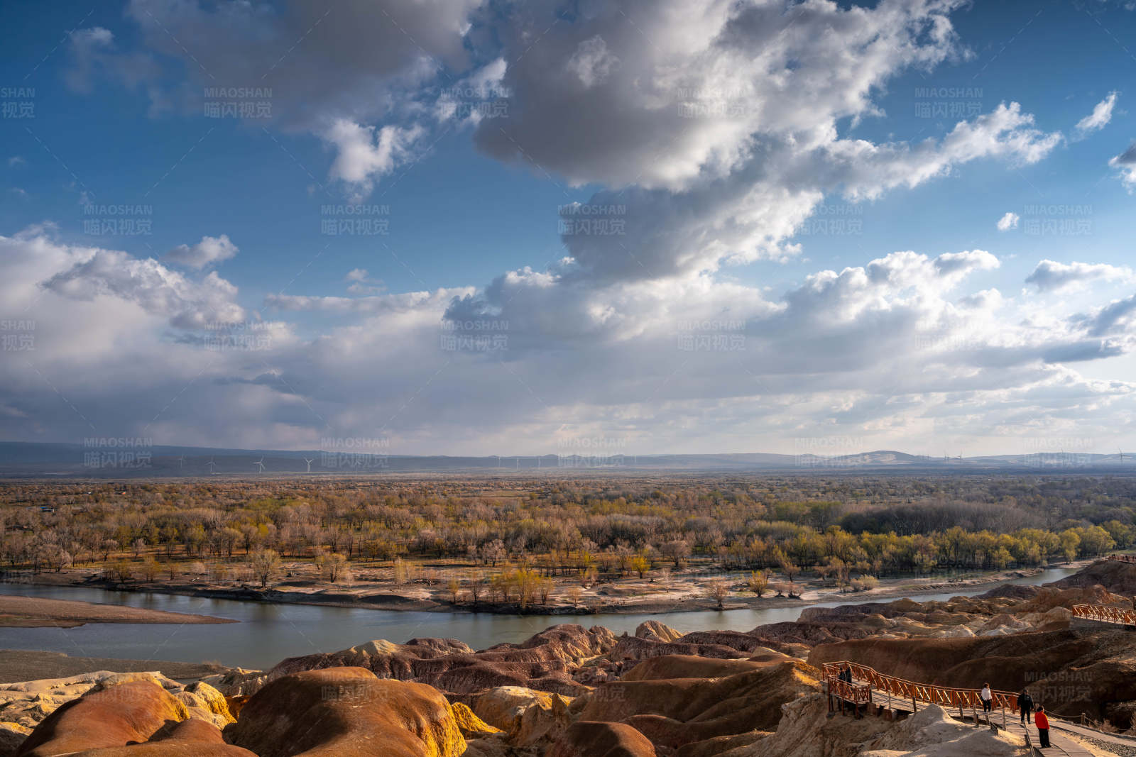 黄河岸边的秋日景色图片