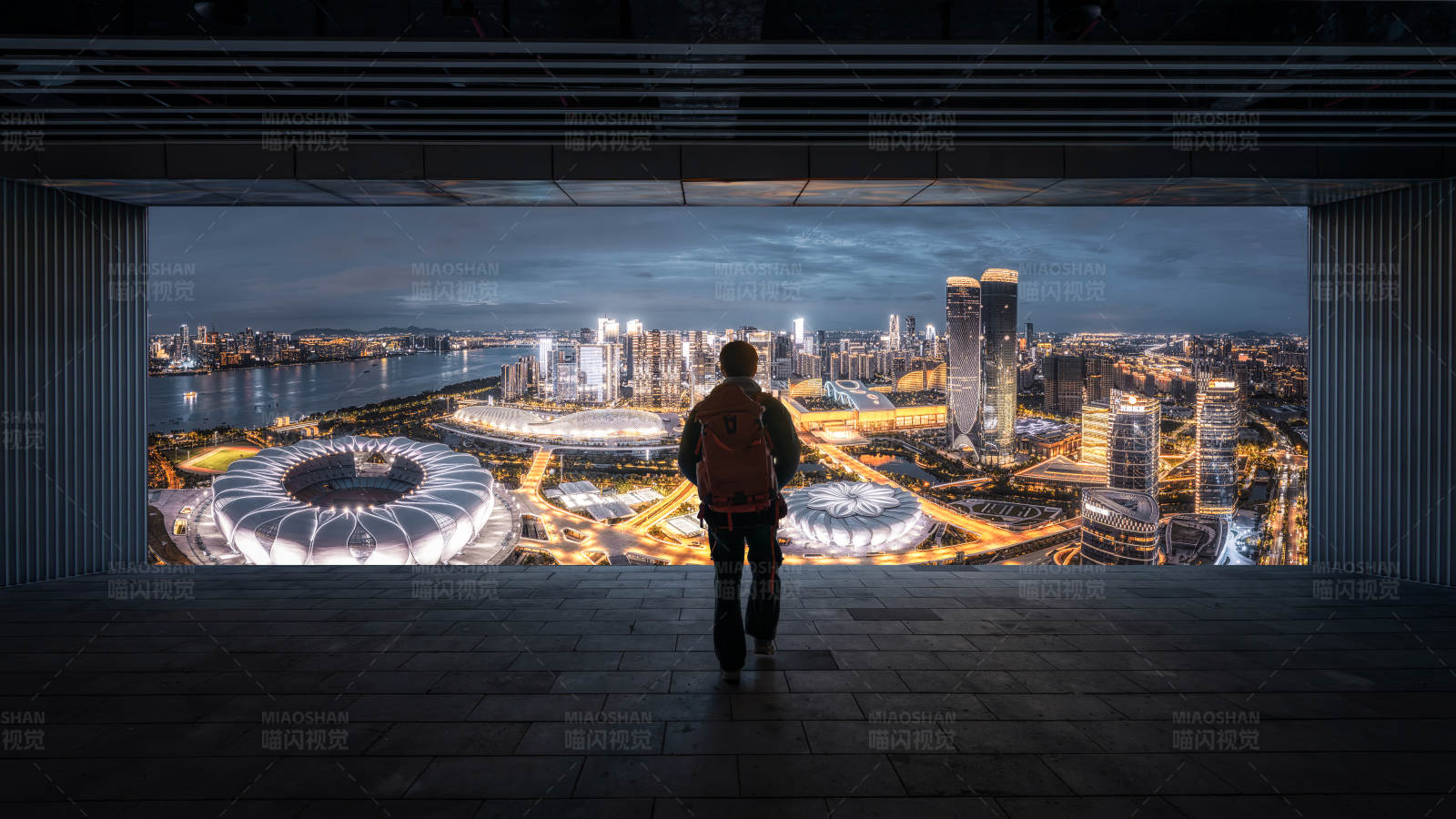 夜幕下的城市展望图片