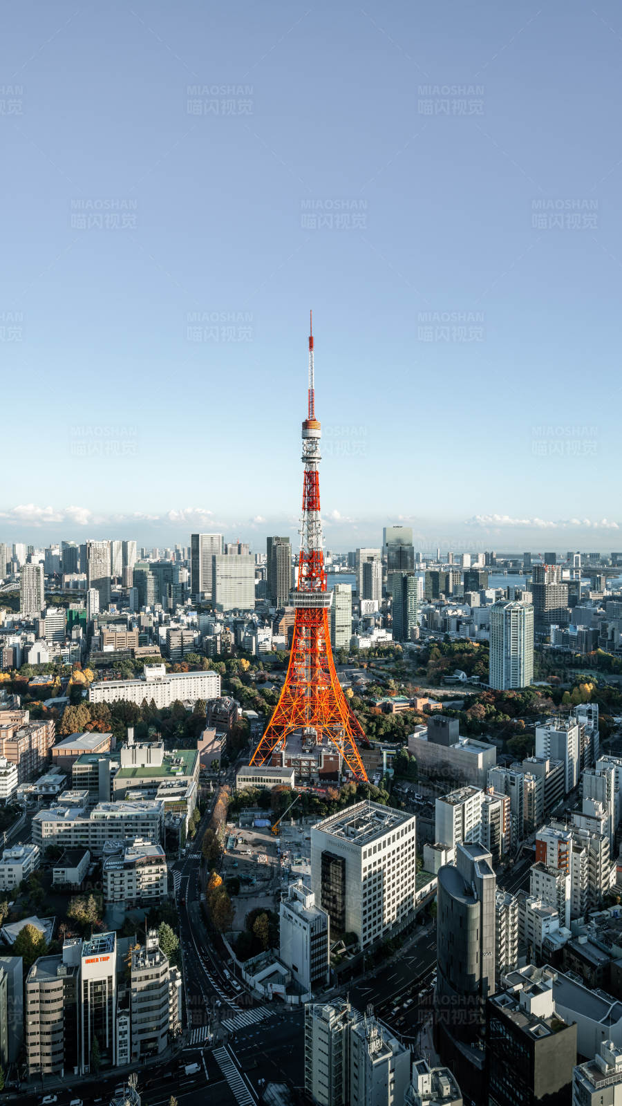 东京塔与城市天际线图片