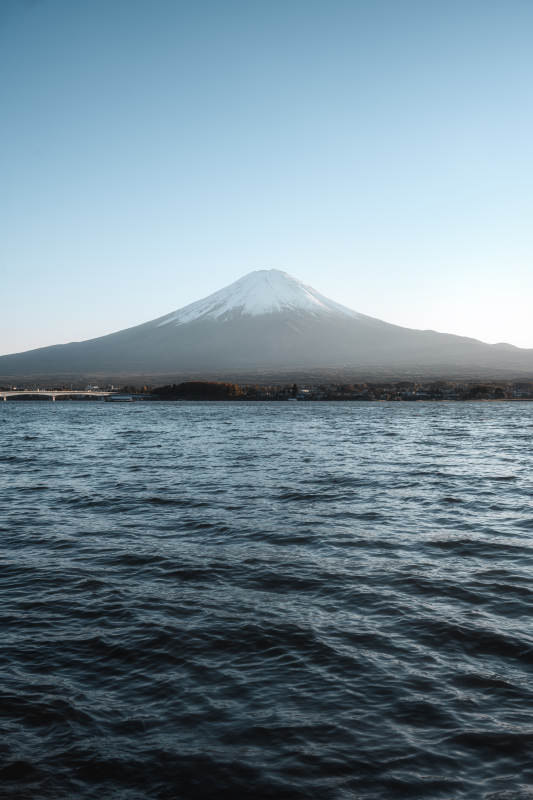 富士山湖景图片