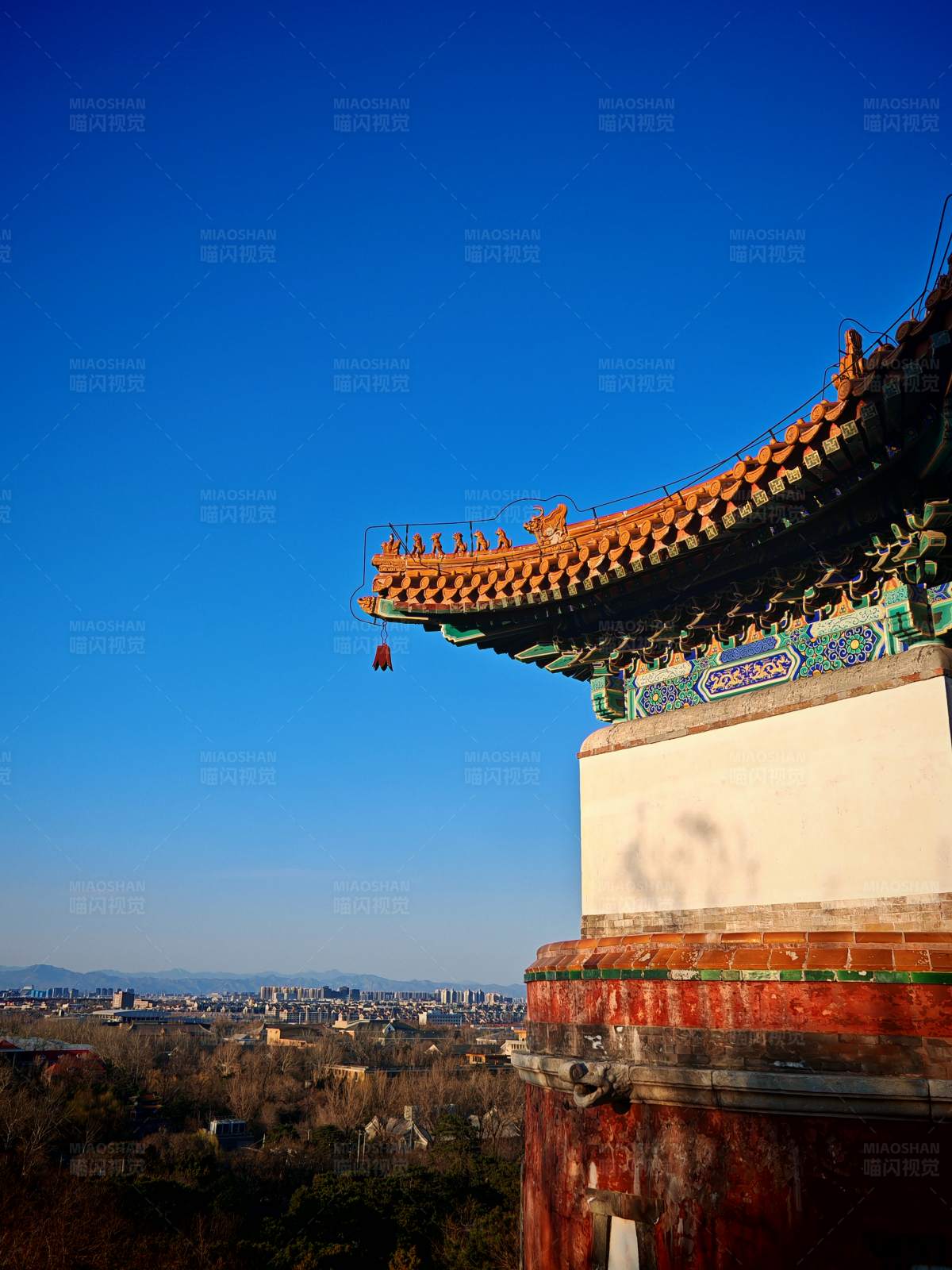 颐和园俯瞰北京城图片