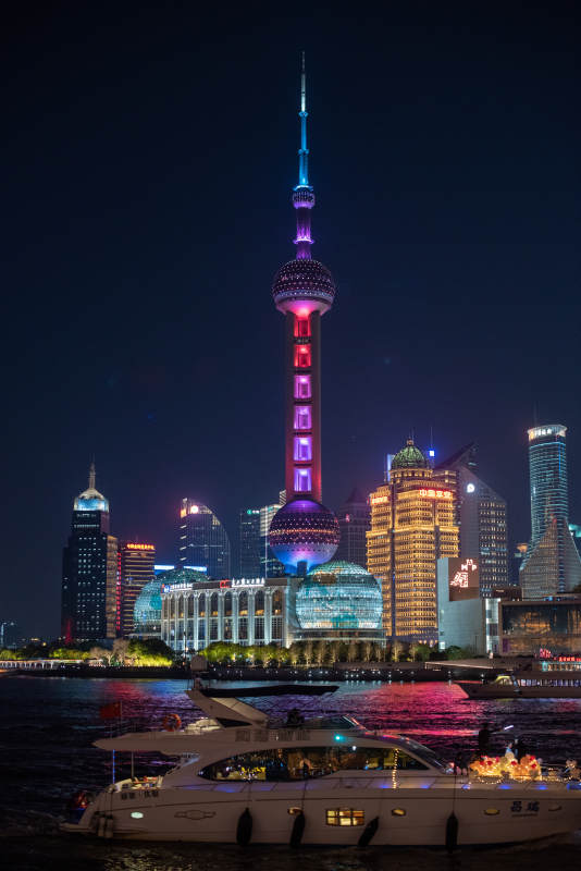 上海夜景与东方明珠图片