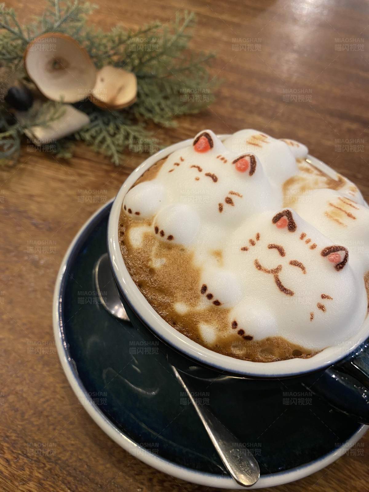 猫咪拉花咖啡图片