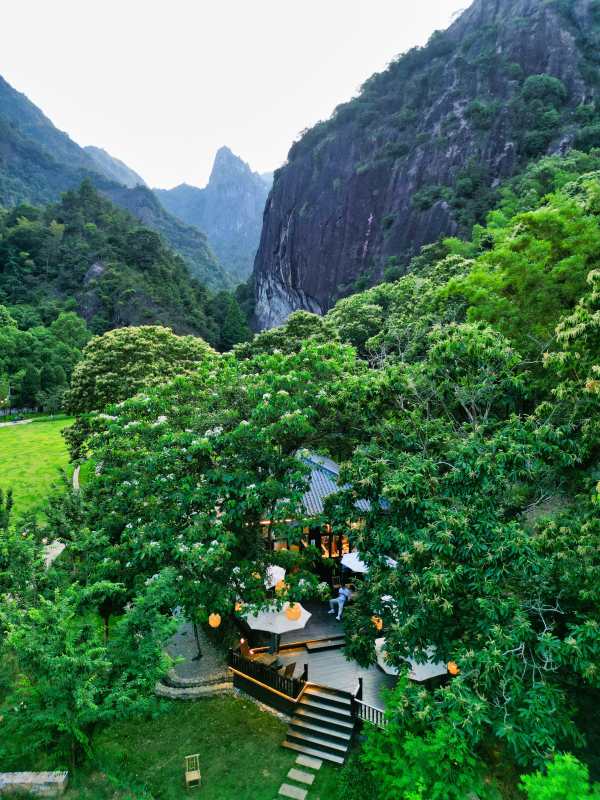 山谷中的隐秘茶亭图片