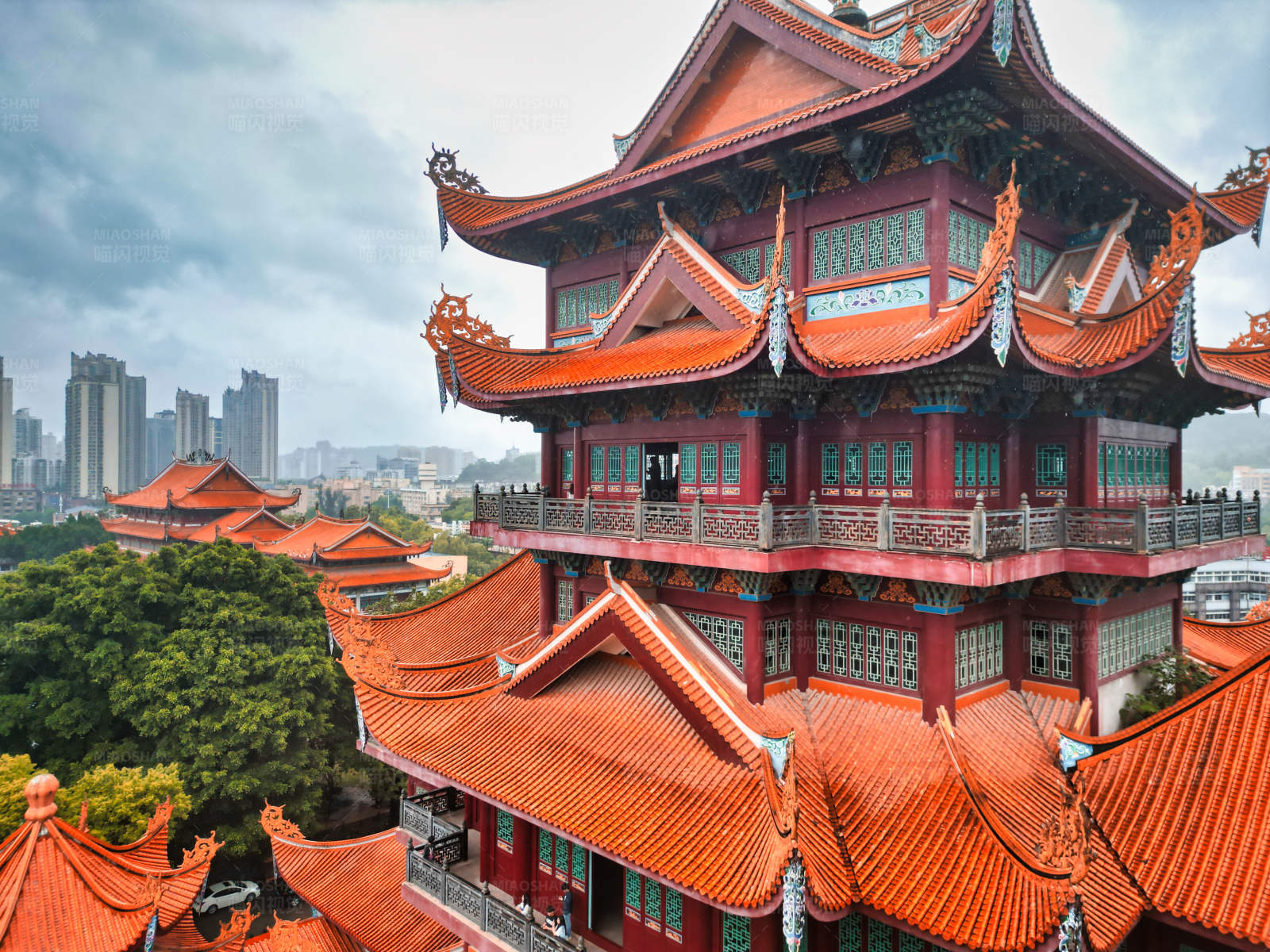 古韵红檐建筑图片