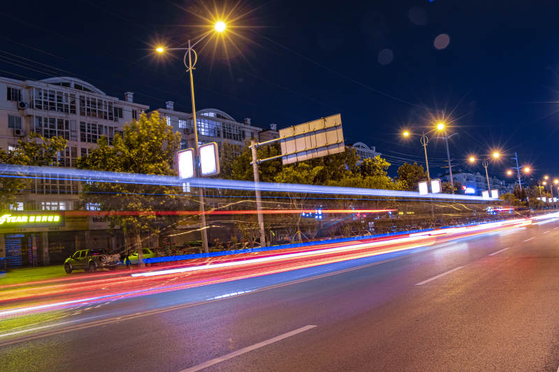 夜景车流图片