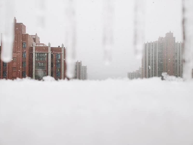 雪中的城市图片