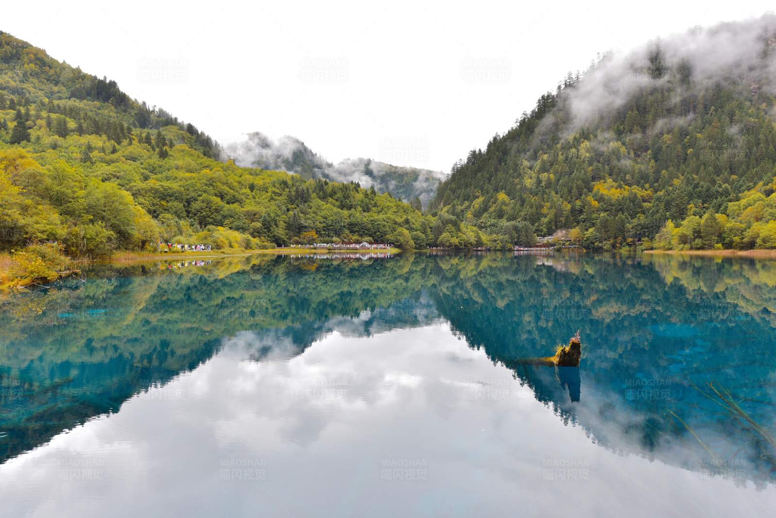 镜湖倒影 山水如画图片