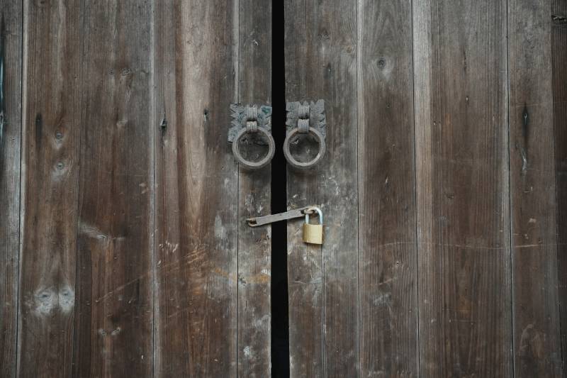 旧门新锁图片