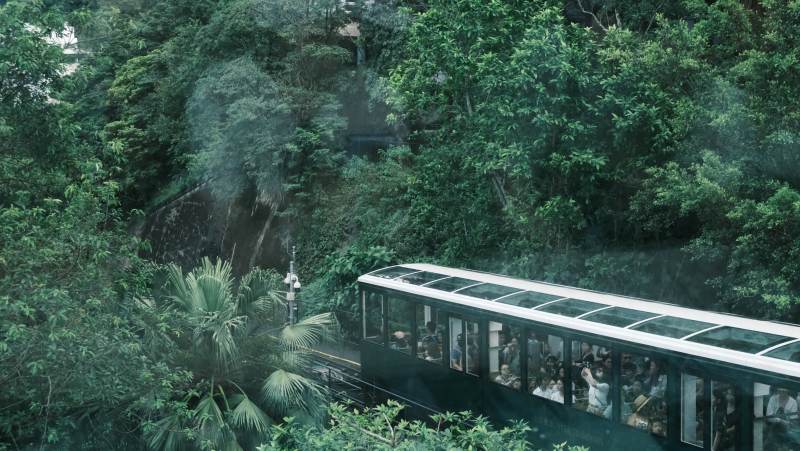 山林间的空中列车图片