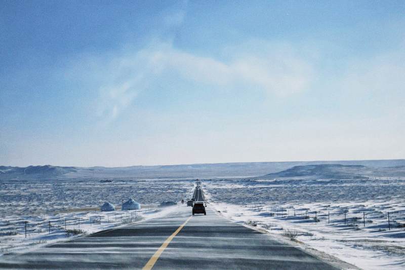 内蒙古冰封之路图片