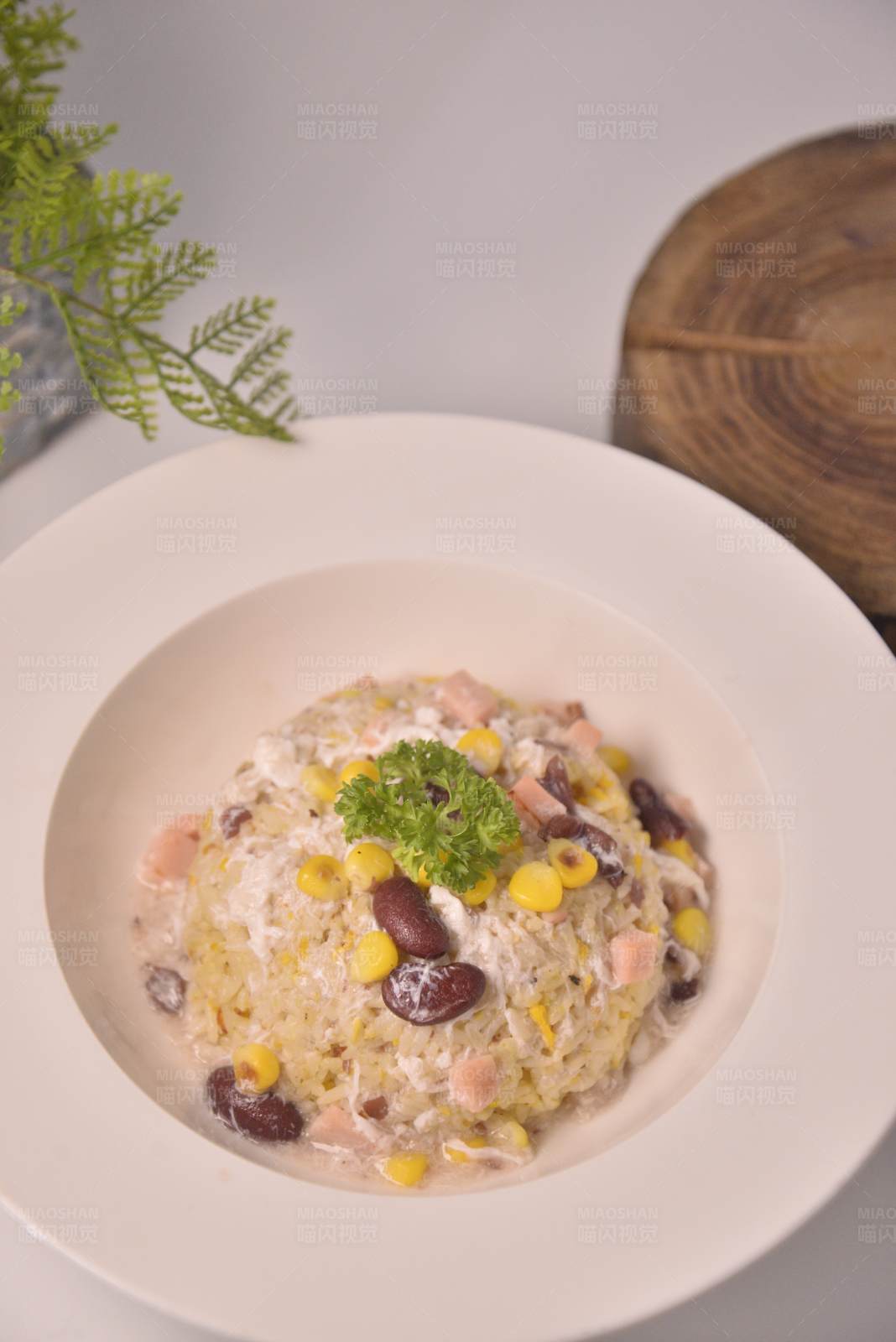 豆子玉米奶油意面图片