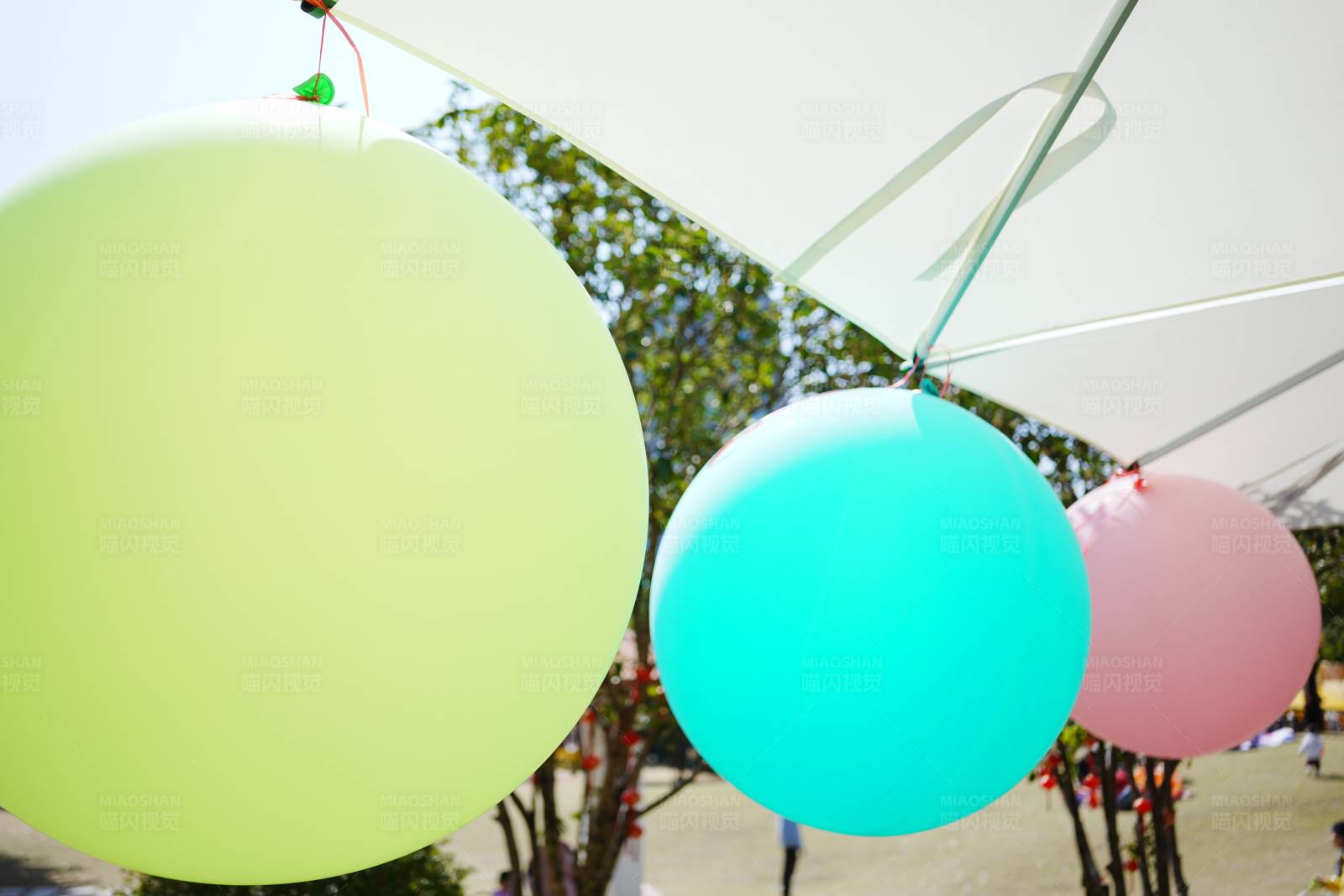 彩色气球迎风飘图片