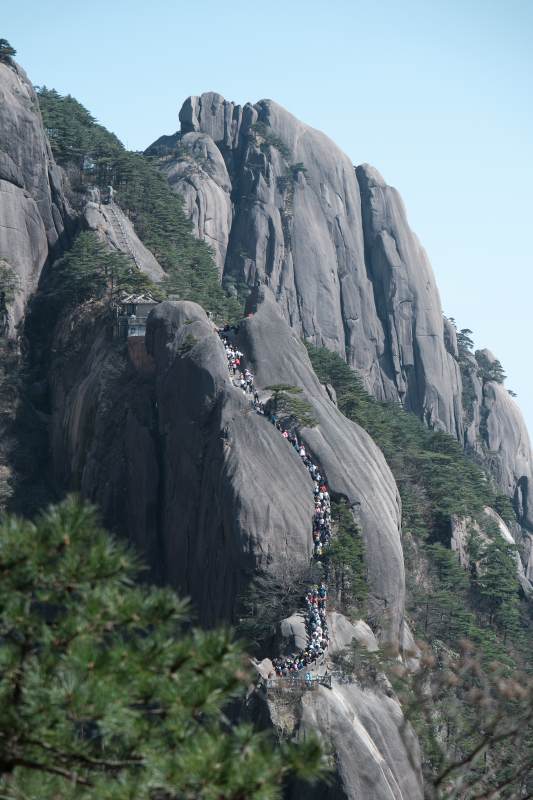 黄山人潮图片