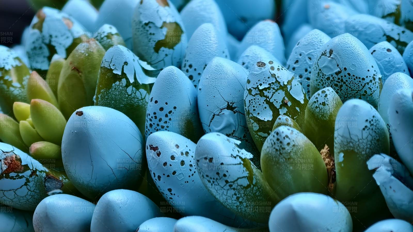 蓝蛋植物特写图片