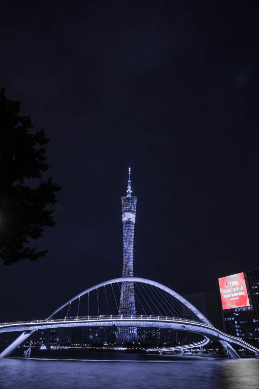 夜色中的城市塔桥图片