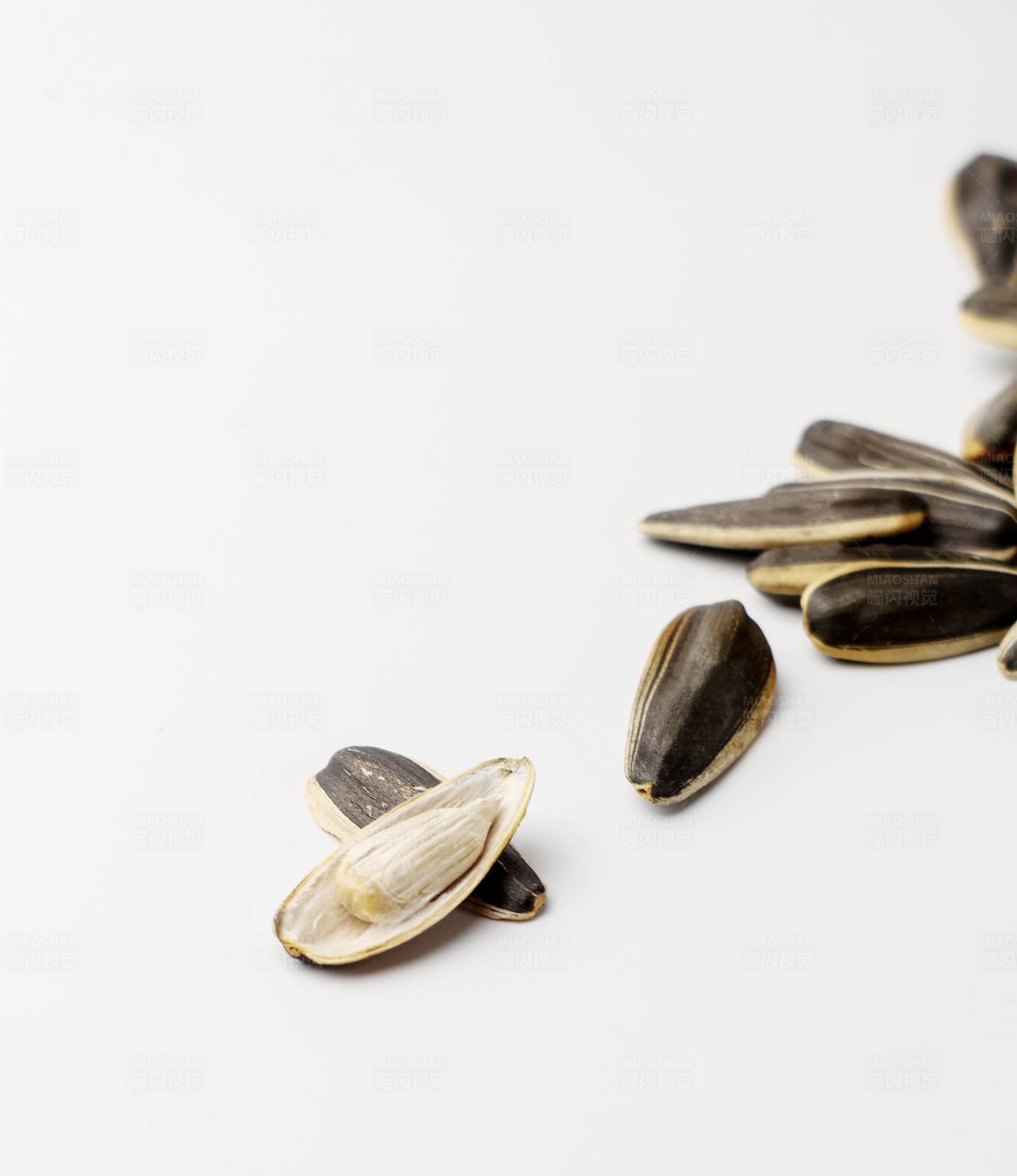 瓜子壳与完整瓜子对比图片