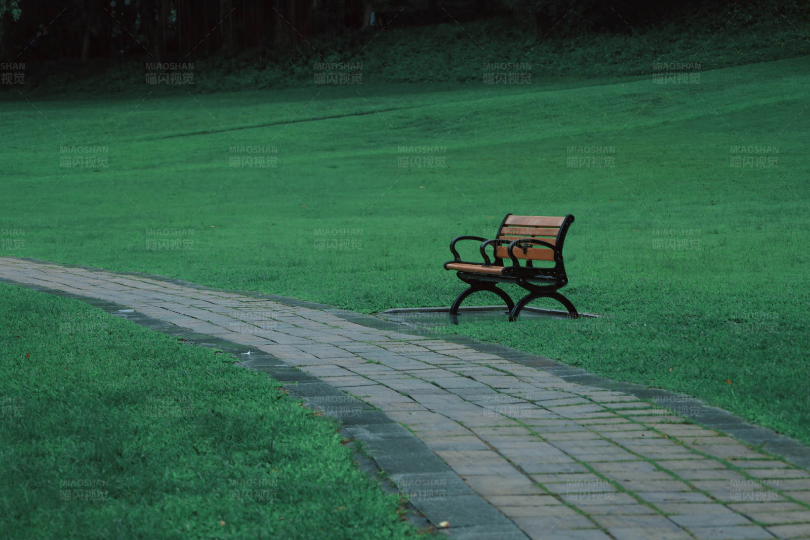 公园长椅静待客图片