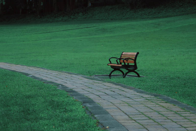 公园长椅静待客图片