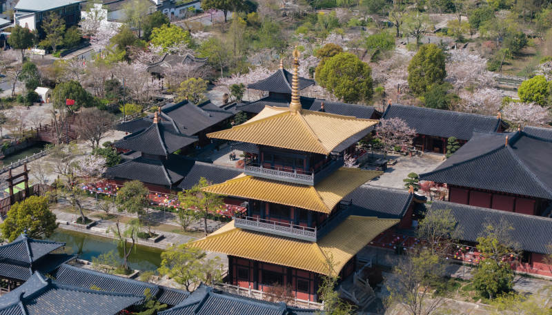 俯瞰中国上海松江广富林全景图片