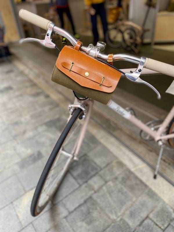 自行车上的复古包图片