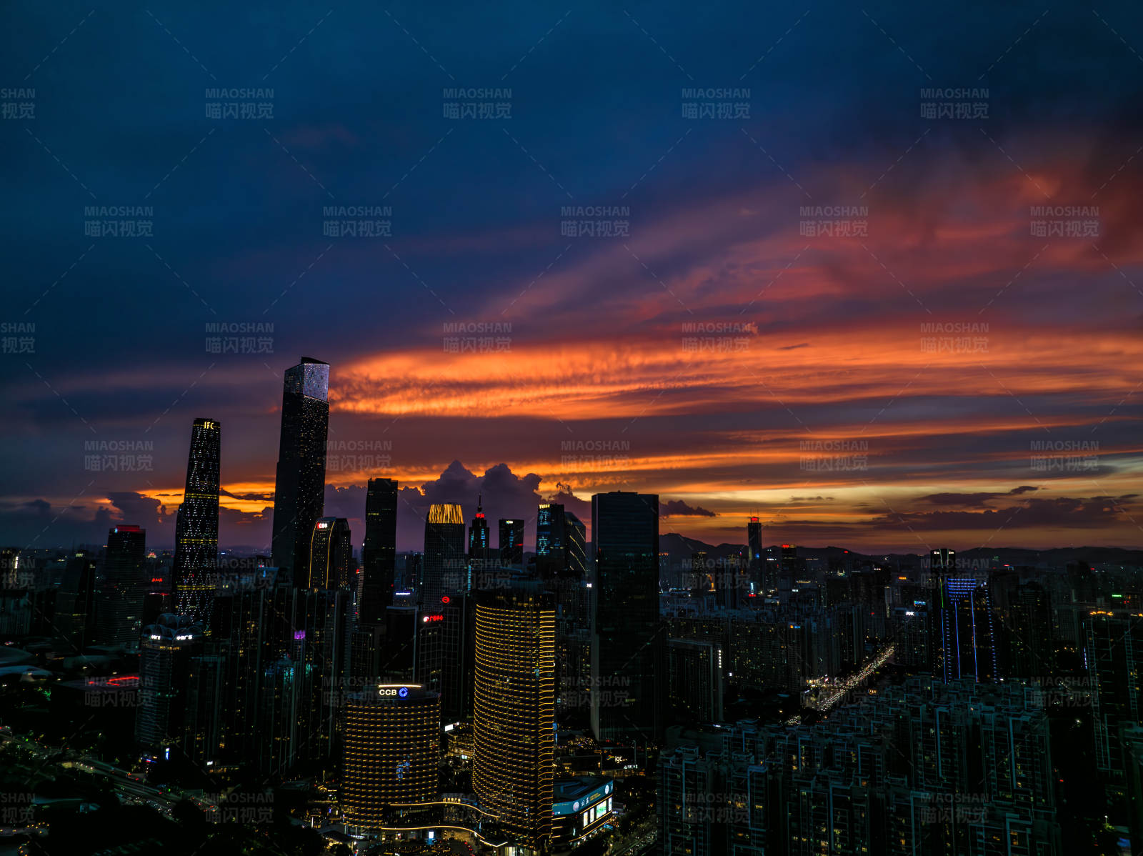 城市黄昏图片