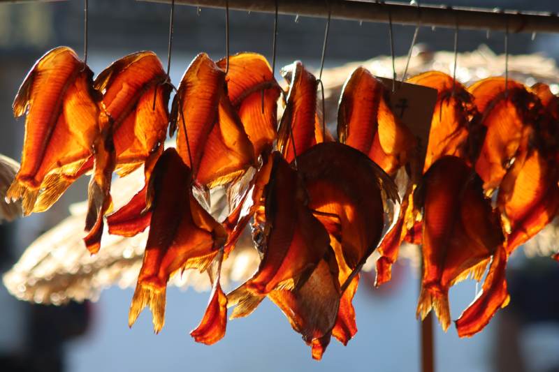 晒干的鱼片图片