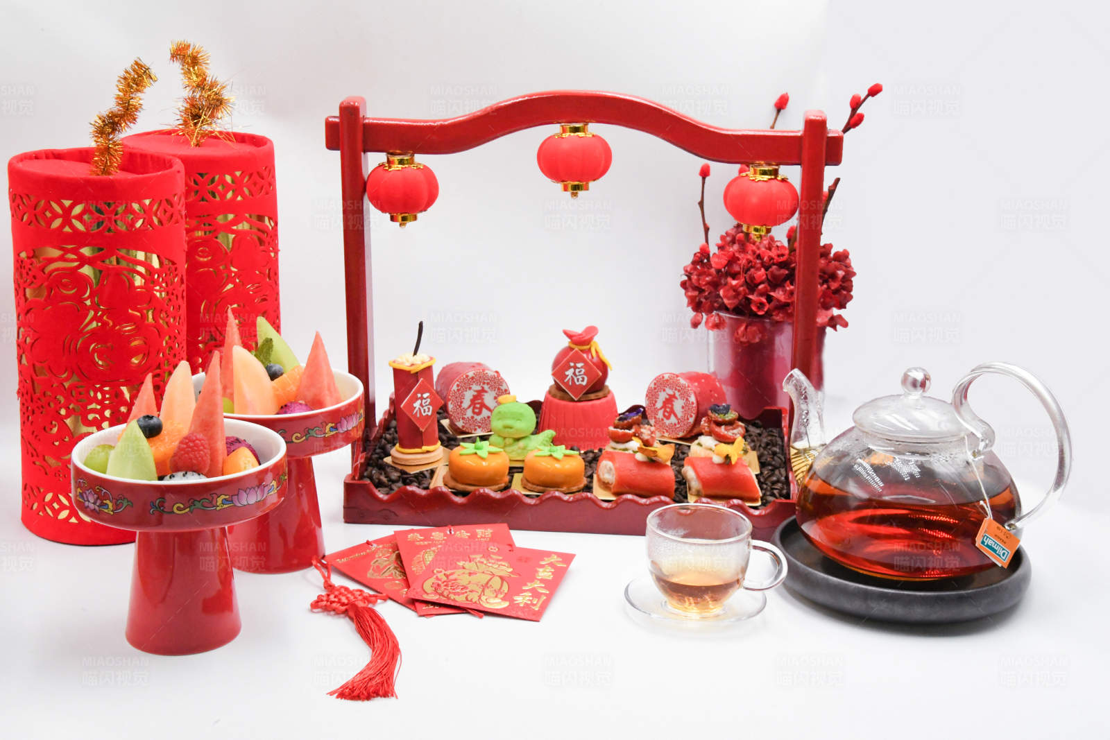 春节茶点摆设图片
