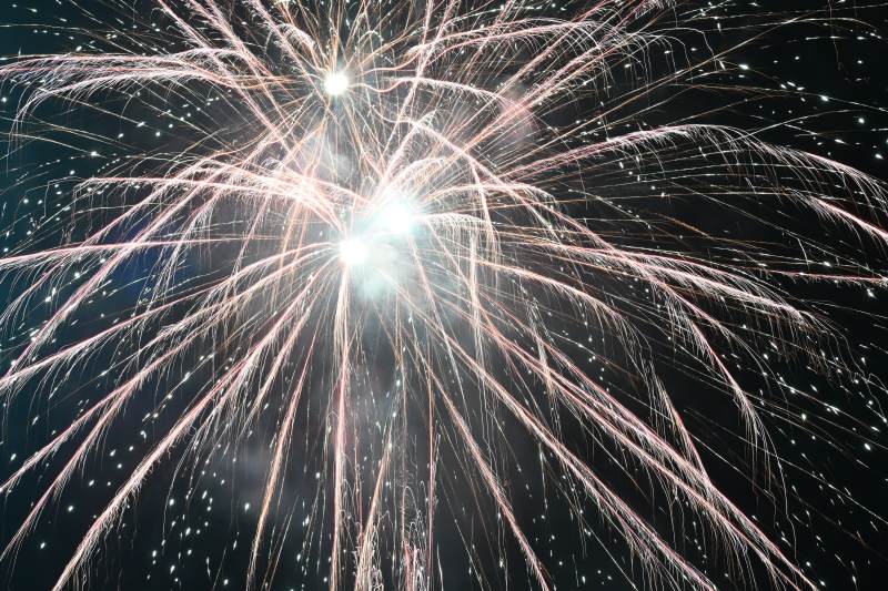 夜空中绽放的烟花图片